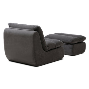 English Elm 32" Tufted Foam Chaise Lounge with Matching Ottoman for Adults Bedroom Living Room Grey W1117P436336