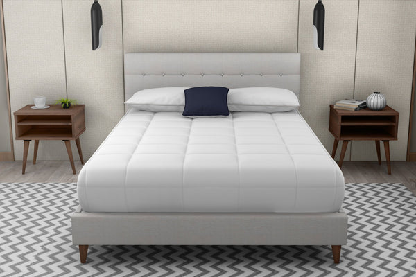 English Elm King Upholstered Bed Set With 2 Nightstands – Stylish Beige Fabric & Light Walnut Finish For Comfort B2699S00077