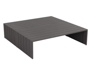 Sunpan Verin Coffee Table - Modern Outdoor Design with Durable Powder Coated Aluminum for Stylish Spaces Warm Grey