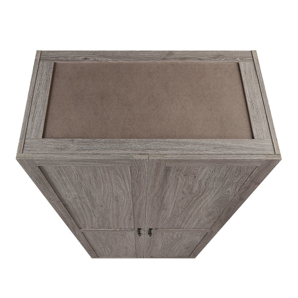 English Elm Cornelia Grey Storage Cabinet 71" Tall MDF with 6 Adjustable Shelves, Soft-Close Doors & Mop Base B365P397854
