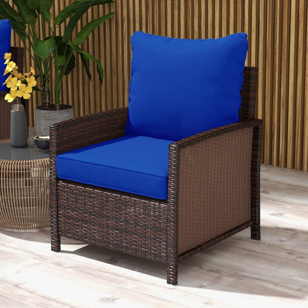 English Elm Outsunny 4-Piece Navy Blue Patio Cushions Set - Stylish, Durable Seat & Back Pillows For Outdoor Comfort W2225P200708-GIGA