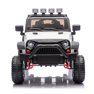 English Elm 24v Kids Electric Ride on Car with Parental Remote Dual Motors and Four Wheel Suspension White W1578P208323