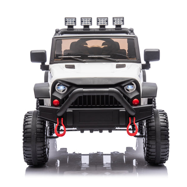 English Elm 24v Kids Electric Ride on Car with Parental Remote Dual Motors and Four Wheel Suspension White W1578P208323