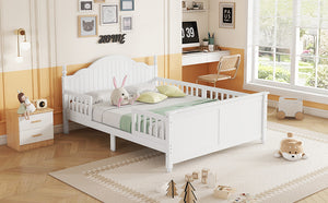 English Elm Twin Low Profile Kids Platform Bed Solid Pine Frame with Guardrails and Storage White W2593P411271