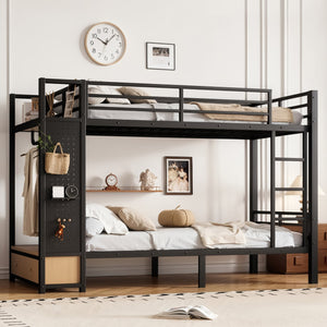 English Elm Full Size Pine Loft Bed House Frame with Slide Bookshelves and Moon Star Rails W1580S00589