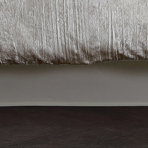 English Elm Turin Crinkle Velvet 7-Piece Comforter Set White Queen with Sham, Decorative Pillows & Bed Skirt — Plush Polyester Texture for Luxe Bedroom Styling B340P342004