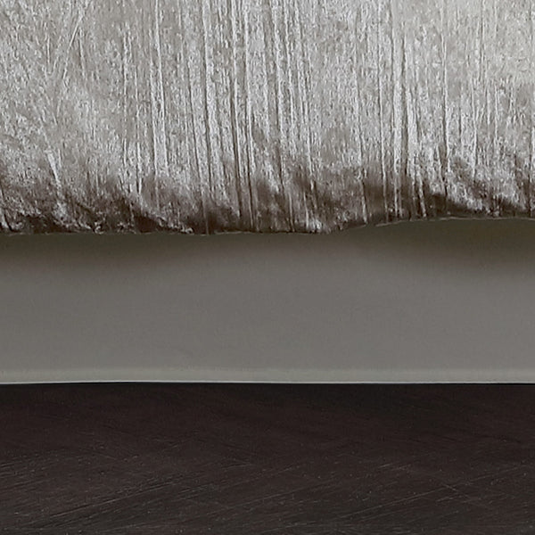 English Elm Turin Crinkle Velvet 7-Piece Comforter Set White Queen with Sham, Decorative Pillows & Bed Skirt — Plush Polyester Texture for Luxe Bedroom Styling B340P342004