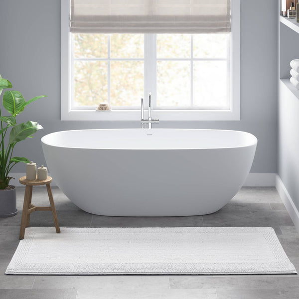 JLA Home Madison Park Signature - 100% Cotton plush 3000 GSM reversible bath rug — spa-soft, OEKO-TEX certified, durable & machine washable 24 L x 17 W x 0.75H MPS72-553
