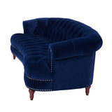 English Elm La Rosa Victorian Chesterfield Tufted Sofa, Navy Blue Velvet