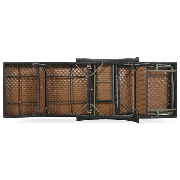 English Elm K&K 80" Outdoor Wicker Chaise Lounge Set of 2 with 2000H UV Wicker, Pull-Out Side Table, 4-Position Recliner Dark Brown WF321204AAD