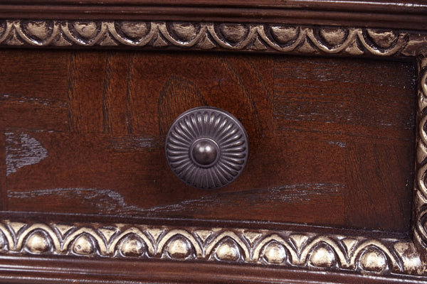 English Elm Paris G09300-D Dresser with Velvet-Lined Top Drawer, Wood Veneer Finish, Iron-Style Handles & Bun Feet Cherry 46 L x 23 W x 55 H B078P301567