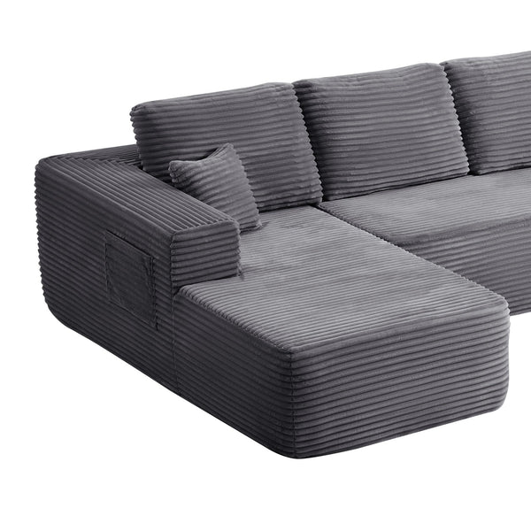 English Elm Lp-black-02-chaise Striped Corduroy Convertible Lounge Chair for Apartments and Dorm Rooms W3975P415763