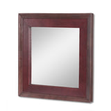 Christopher Knight Home® - Noble House - Bearden Handcrafted Boho Leather Square Wall Mirror, Antique Brown