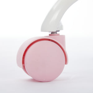 English Elm A&A Plush Faux Fur Office Chair with Ergonomic Wrap Back, Stable Metal Base, Breathable, Cute Wheels Pink W1143P324153