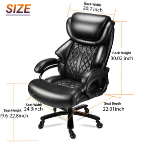 English Elm 500lbs Heavy Duty Executive Chair Wide Spring Seat Ergonomic High Back Home Office Black W5201P418318
