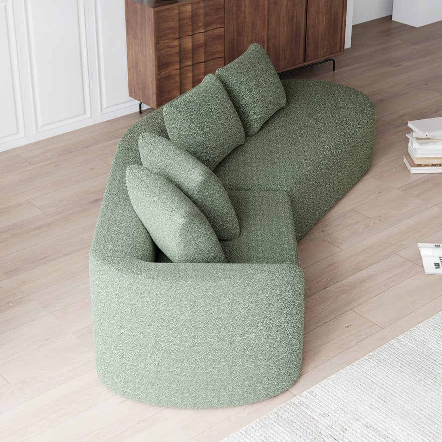 English Elm Modern Oversized Sectional Sofa - 112-Inch Chenille Cloud Couch With Deep Seats & 4 Pillows, No Assembly W834P323322