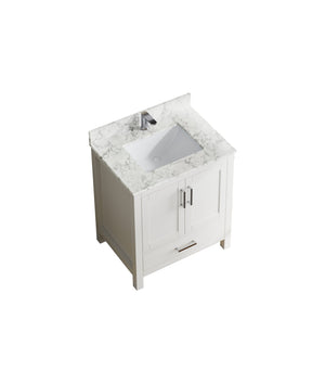 English Elm 29" Freestanding Bathroom Vanity Solid Wood Cabinet with Ceramic Sink and Soft-close Storage T3785P383041