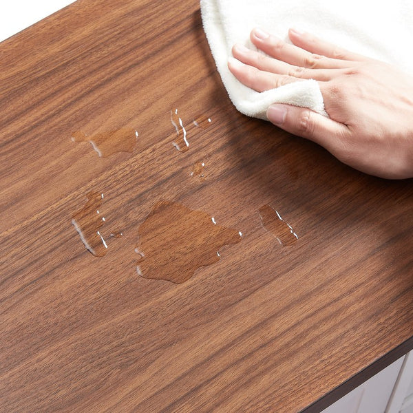 English Elm 68"high multifunctional sideboard with tempered glass accents, large-capacity storage, anti-dump safety and sleek modern design for living room, office, bedroom White+Walnut W1162P205099