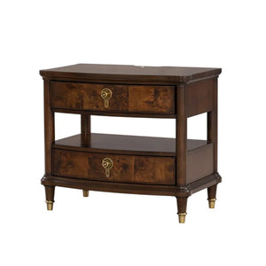 English Elm Contemporary Art Deco Nightstand with Hidden Jewelry Drawer Usb Port Acrylic Legs B2741P433339