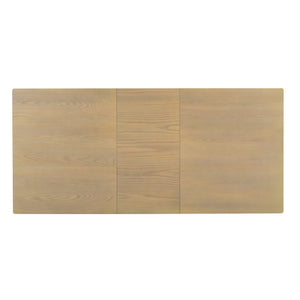 English Elm TOPMAX Rustic 7-Piece Solid Wood Extendable Dining Set with 18" Removable Leaf, 6 Upholstered Chairs, 2 Drawers Natural SP000078AAN