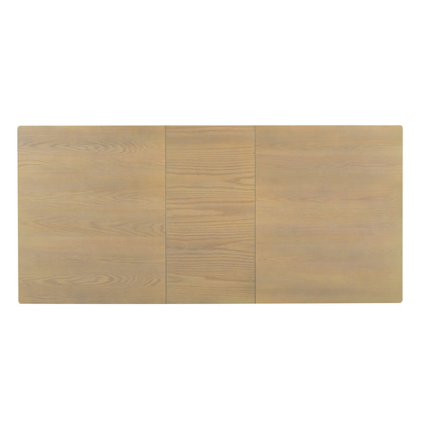 English Elm TOPMAX Rustic 7-Piece Solid Wood Extendable Dining Set with 18" Removable Leaf, 6 Upholstered Chairs, 2 Drawers Natural SP000078AAN