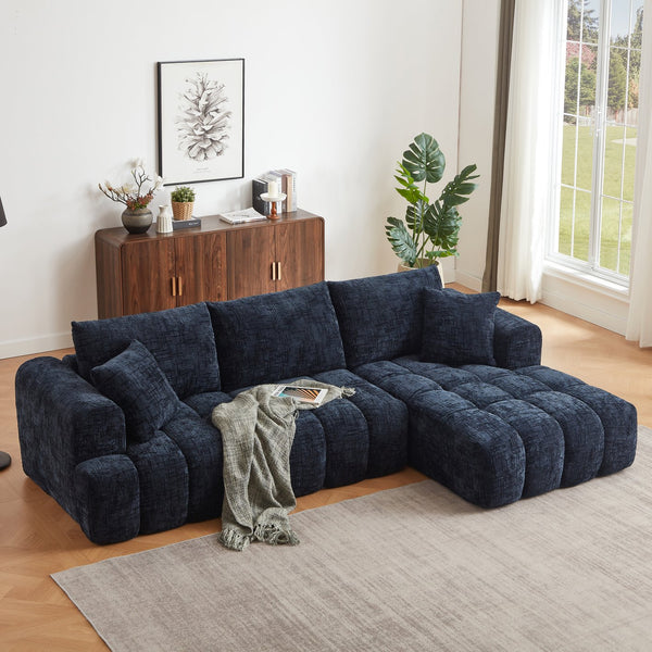 English Elm Chenille L-Shape Luxury Oversized Sofa – Comfy Sleeper Couch For Modern Living Rooms & Apartments W2339S00036
