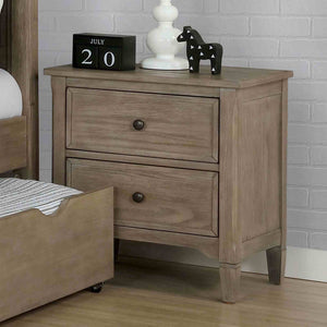 English Elm Transitional Twin Bed Set with Trundle and Nightstands Wire-brushed Wood Grain Finish B2741S00853