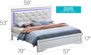 English Elm Transitional Full Bed in Champagne Finish — Durable Particleboard Frame, Timeless Style, Easy Assembly B078S00454