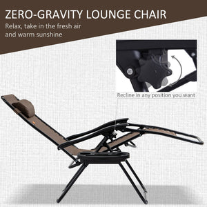 English Elm Outsunny Portable Zero Gravity Chair Set With Side Table, Padded Recliners & Cupholders For Comfort W2225P200607-GIGA