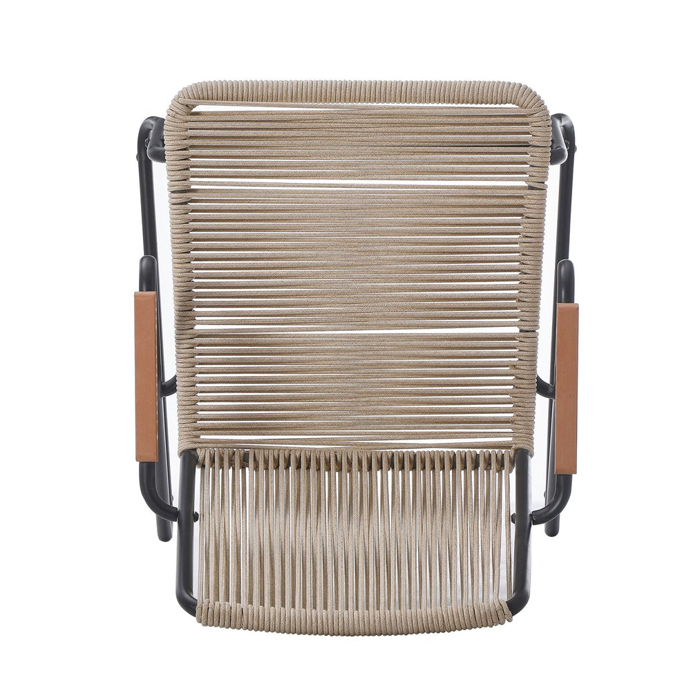 English Elm Christopher Knight Home® - MOONSTONE Light Brown Woven Rope Club Chairs Set of 2 – Powder-Coated Iron Frame, Modern Outdoor Seating N775P251643B