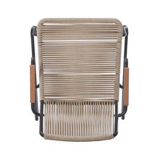 English Elm Christopher Knight Home® - MOONSTONE Light Brown Woven Rope Club Chairs Set of 2 – Powder-Coated Iron Frame, Modern Outdoor Seating N775P251643B