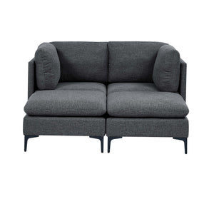English Elm Linen Modular Sectional with Black Metal Legs for Modern Living Rooms B2748S00105
