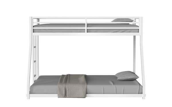 English Elm Same Adam Sturdy Twin over Full Bunk Bed Metal White for Kids & Adults — Sturdy, Squeak-Free, Safe Guardrail, Floor-Protecting Caps B083P170884