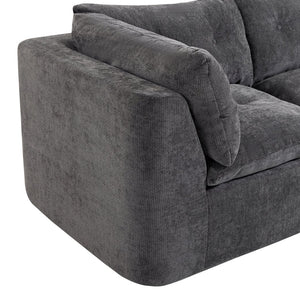 English Elm Modern Chenille Cloud Sectional with Ottoman Deep Sink Modular L Shaped Living Room Sofa Dark Grey W2379S00004