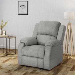 Christopher Knight Home® Noble House Manual Recliner Chair In Grey Linen Fabric, Dimensions 34.5" X 39" X 39