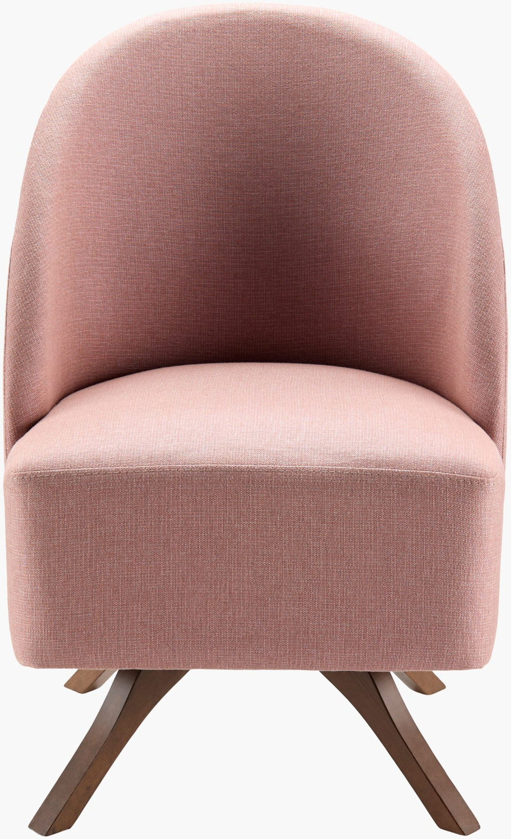Surya Coda Modern Swivel Chair With Beech Wood Base - Stylish, Comfortable, And Durable Upholstery Upholstery, Light Pink,Base, Brown Polyester,Beechwood,Polyurethane Foam Adc-001