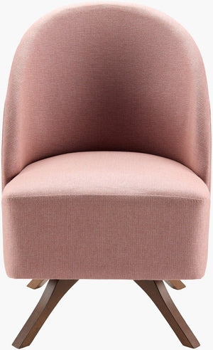 Surya Coda Modern Swivel Chair With Beech Wood Base - Stylish, Comfortable, And Durable Upholstery Upholstery, Light Pink,Base, Brown Polyester,Beechwood,Polyurethane Foam Adc-001