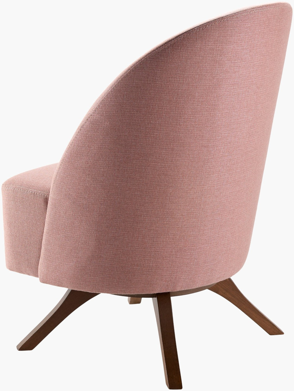 Surya Coda Modern Swivel Chair With Beech Wood Base - Stylish, Comfortable, And Durable Upholstery Upholstery, Light Pink,Base, Brown Polyester,Beechwood,Polyurethane Foam Adc-001