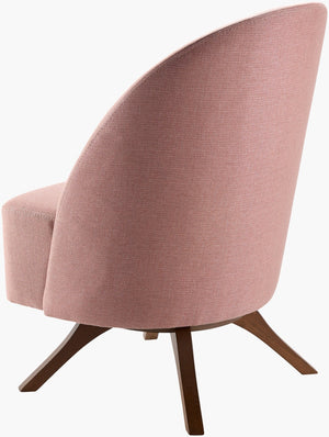 Surya Coda Modern Swivel Chair With Beech Wood Base - Stylish, Comfortable, And Durable Upholstery Upholstery, Light Pink,Base, Brown Polyester,Beechwood,Polyurethane Foam Adc-001