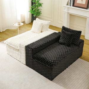 English Elm Luxury Color-Block Turtle Velvet Sofa - Modular Design For Stylish Living Spaces, Comfort For All! W3371S00045