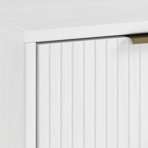 English Elm Granville 18" Nightstand - Elegant White 2-Drawer Storage With Gold Hardware & Textured Design B365P398520