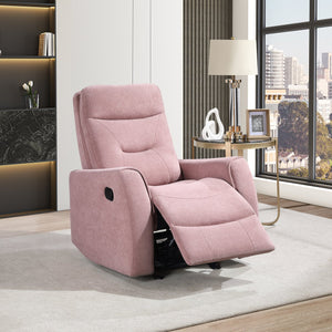 English Elm Paterson Microsuede Velvet Rocker Recliner Plush Swivel Chair for Living Room Pink B078P497896