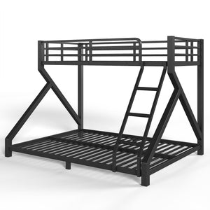 English Elm Twin Xl Over Queen Metal Bunk Bed Low Profile Steel Frame for Guest Rooms W5305S00032