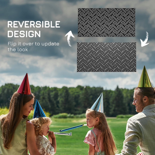 English Elm Outsunny Reversible Polypropylene Outdoor Rug Geometric Waterproof Mat for Camping Decks W2225P174543