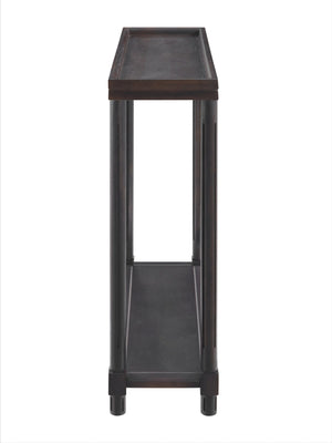 English Elm Narrow End Tables Set of 2 with Open Lower Shelf Slim Wood Living Room Accent Espresso B2751P436464