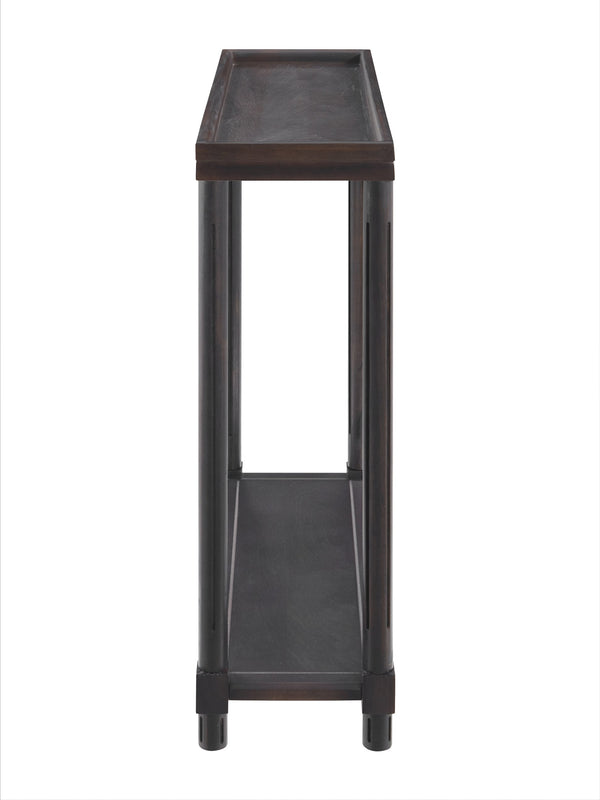 English Elm Narrow End Tables Set of 2 with Open Lower Shelf Slim Wood Living Room Accent Espresso B2751P436464