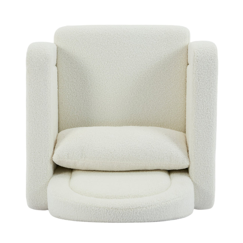 English Elm Christopher Knight Home® - Accent Rocking Chair In Cream Teddy Velvet - Ergonomic Design, Gentle Rocking, Ultimate Comfort! N765P263907W