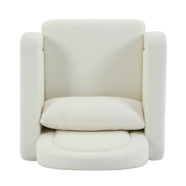 English Elm Christopher Knight Home® - Accent Rocking Chair In Cream Teddy Velvet - Ergonomic Design, Gentle Rocking, Ultimate Comfort! N765P263907W