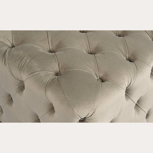 Sunpan Babette Bench - Glamorous Deep Tufted Seating with Burnished Brass Base for Stylish Interiors Piccolo Prosecco