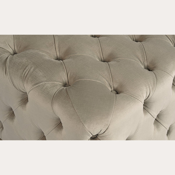 Sunpan Babette Bench - Glamorous Deep Tufted Seating with Burnished Brass Base for Stylish Interiors Piccolo Prosecco